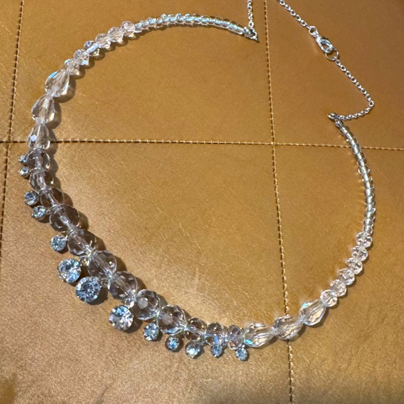 Crystal & Rhinestone Drop Collar Necklace & Earring Set - Picture 8 of 9